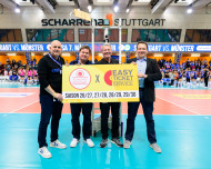 v.l. Aurel Irion, Geschäftsführer Allianz MTV Stuttgart, Markus O. Robold, Leiter Ticketing Allianz MTV Stuttgart, Andreas Kroll, Geschäftsführer in.Stuttgart, Markus Frey, Abteilungsleiter Easy Ticket Service. Foto: Jens Körner